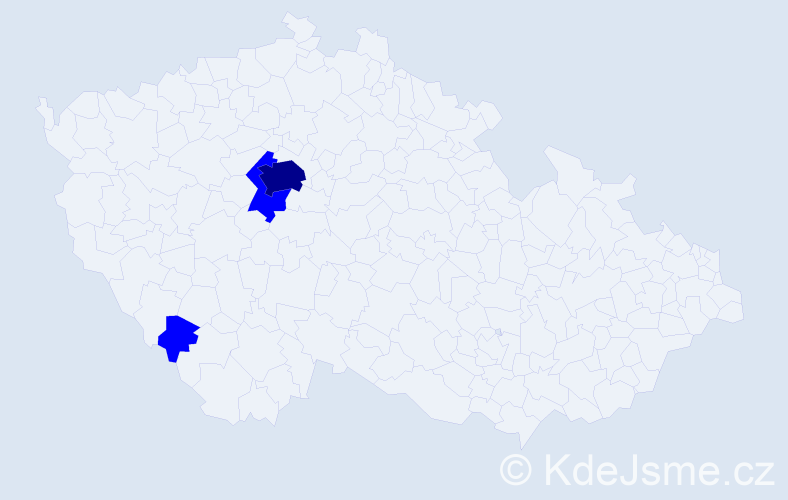Jméno: 'Natálie Ema', počet výskytů 4 v celé ČR