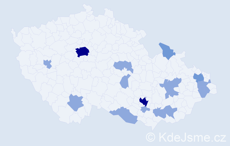 Jméno: 'Alessia', počet výskytů 29 v celé ČR