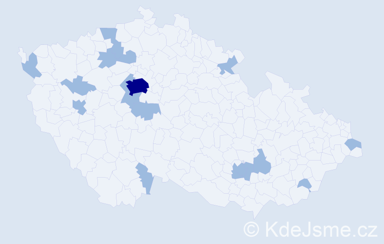 Jméno: 'Magdalena Marie', počet výskytů 20 v celé ČR