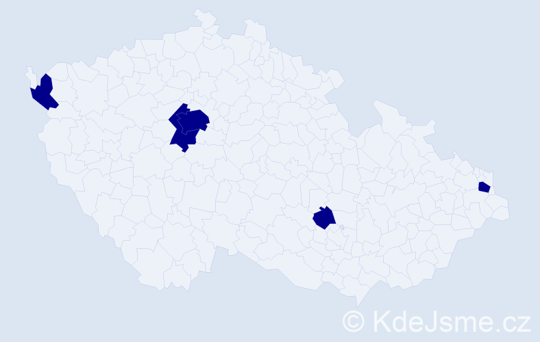 Jméno: 'Victoria Hana', počet výskytů 5 v celé ČR