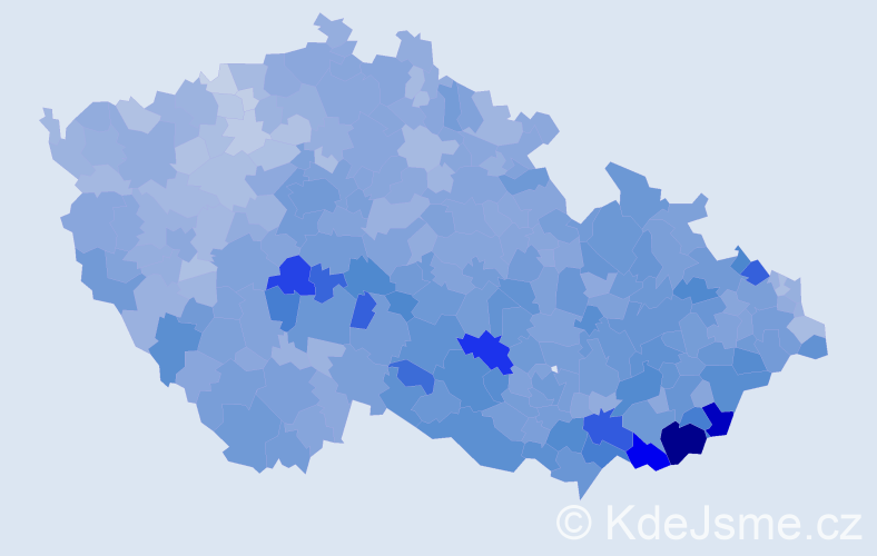 Jméno: 'Anežka', počet výskytů 19750 v celé ČR