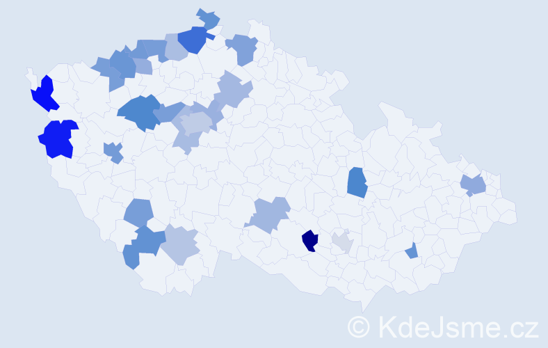 Jméno: 'Van Kien', počet výskytů 45 v celé ČR