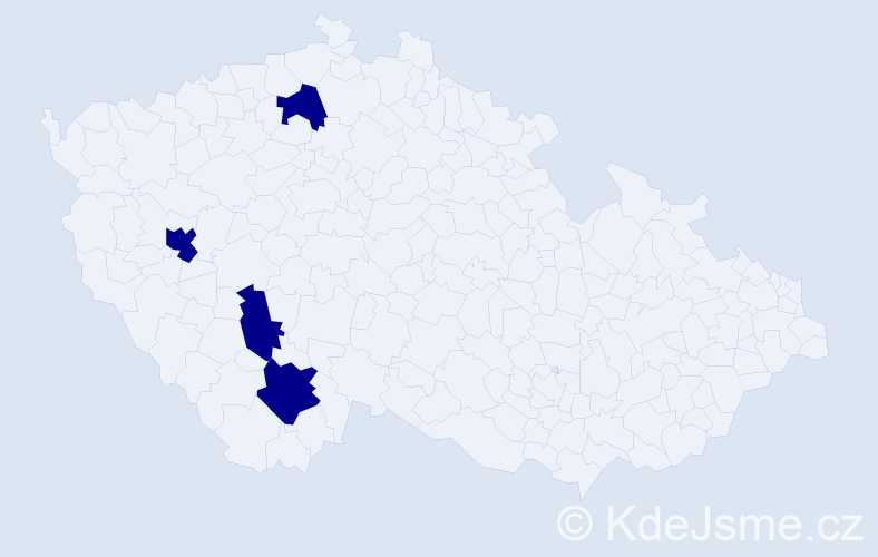Jméno: 'Gentian', počet výskytů 4 v celé ČR