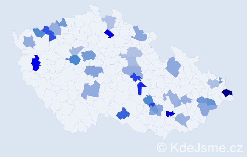Jméno: 'Marieta', počet výskytů 60 v celé ČR
