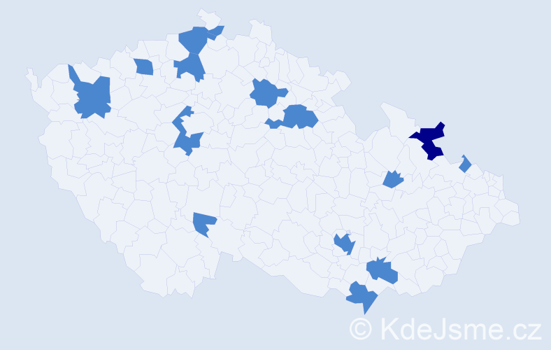 Jméno: 'Ondřej Josef', počet výskytů 17 v celé ČR