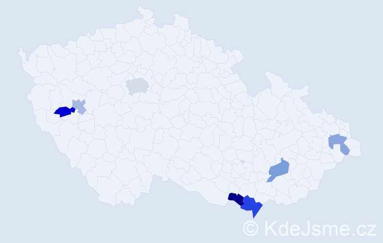 Jméno: 'Noema', počet výskytů 9 v celé ČR