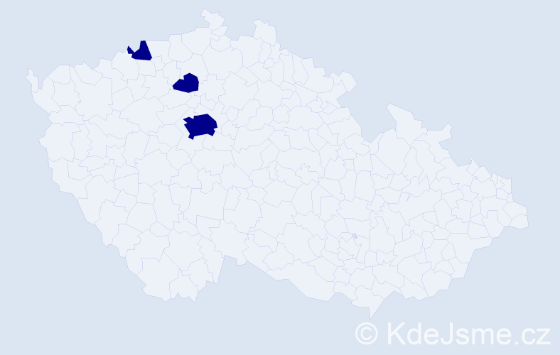 Jméno: 'Yasmeen', počet výskytů 3 v celé ČR