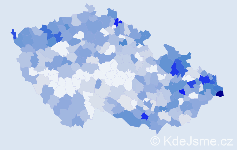 Jméno: 'Emilia', počet výskytů 835 v celé ČR