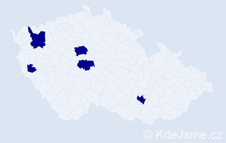 Jméno: 'Zena', počet výskytů 5 v celé ČR