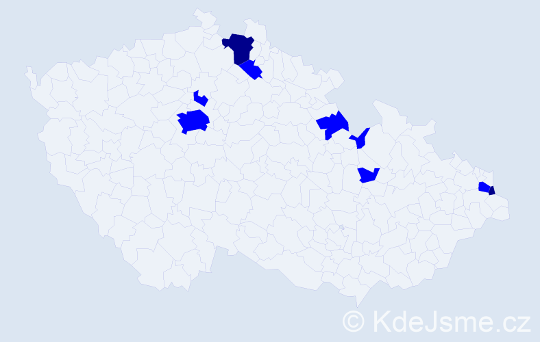 Jméno: 'Přibyslav', počet výskytů 11 v celé ČR