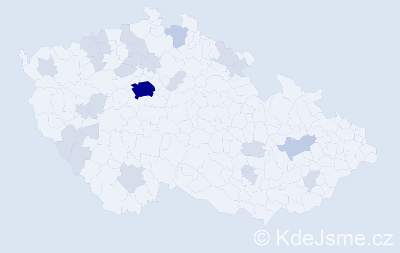 Jméno: 'Valeri', počet výskytů 47 v celé ČR