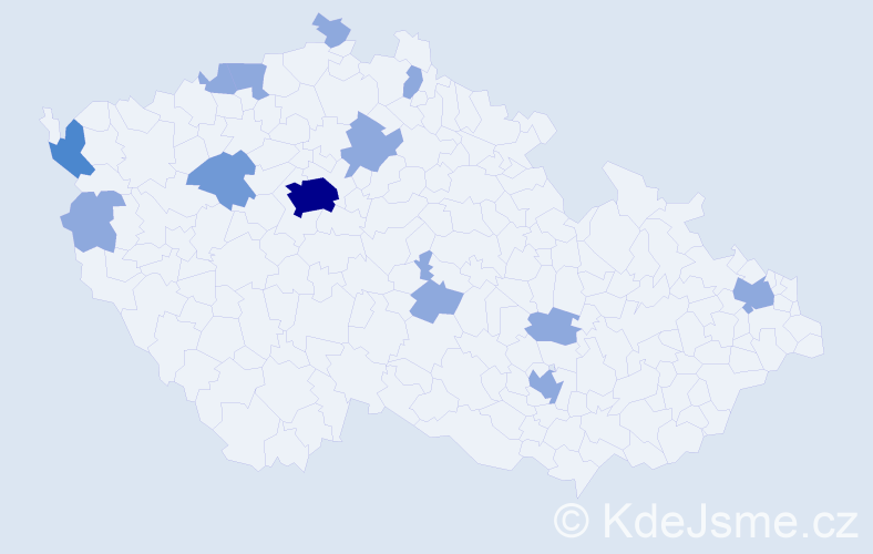 Jméno: 'Van Bay', počet výskytů 21 v celé ČR