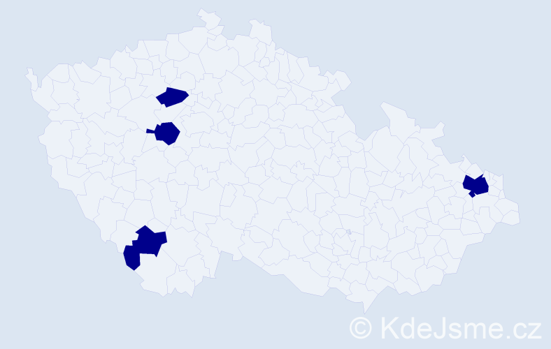 Jméno: 'Fevzi', počet výskytů 4 v celé ČR