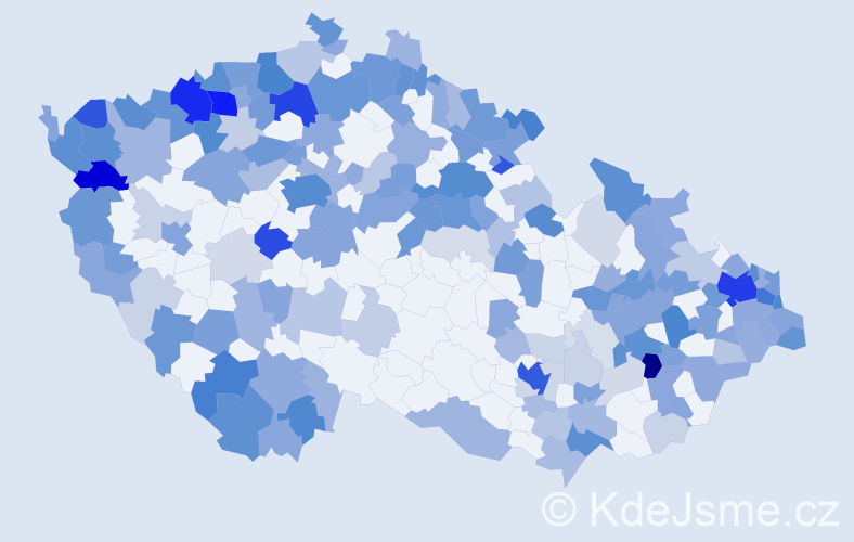 Jméno: 'Angela', počet výskytů 497 v celé ČR