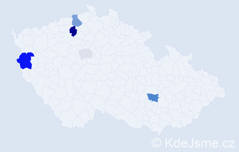 Jméno: 'Quang Hien', počet výskytů 5 v celé ČR