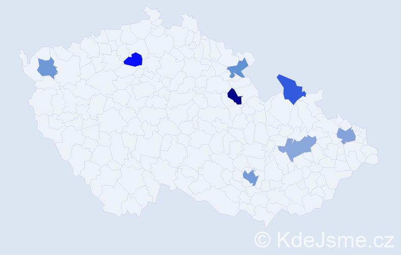 Jméno: 'Marcos', počet výskytů 11 v celé ČR