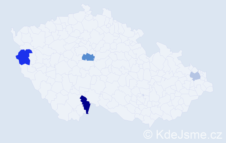 Jméno: 'Quang Canh', počet výskytů 4 v celé ČR