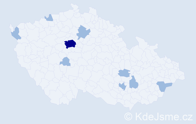 Jméno: 'Klementýna', počet výskytů 12 v celé ČR