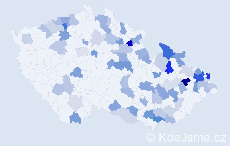 Jméno: 'Justína', počet výskytů 143 v celé ČR
