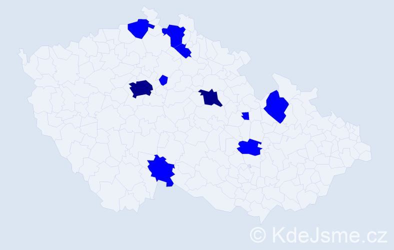 Jméno: 'Celina', počet výskytů 12 v celé ČR