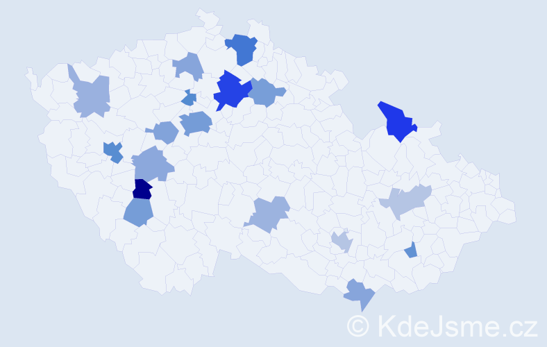 Jméno: 'Rodica', počet výskytů 43 v celé ČR