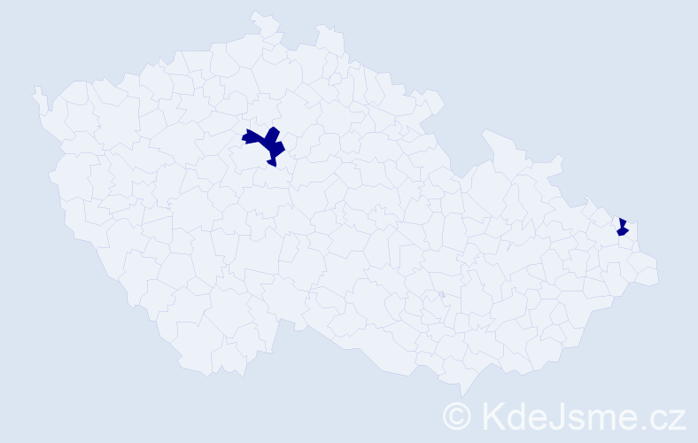 Jméno: 'Klára Nella', počet výskytů 2 v celé ČR
