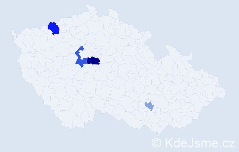 Jméno: 'Benjamin Samuel', počet výskytů 4 v celé ČR
