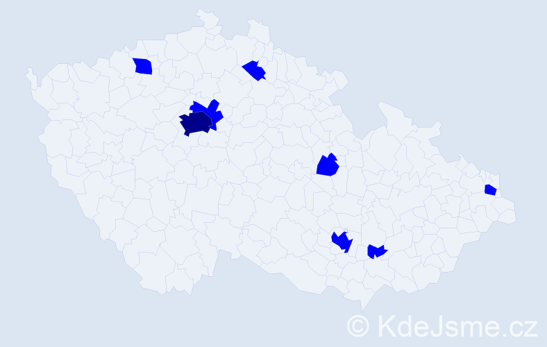 Jméno: 'Kyle', počet výskytů 9 v celé ČR