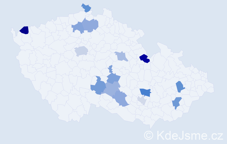 Jméno: 'Erdenetsetseg', počet výskytů 21 v celé ČR