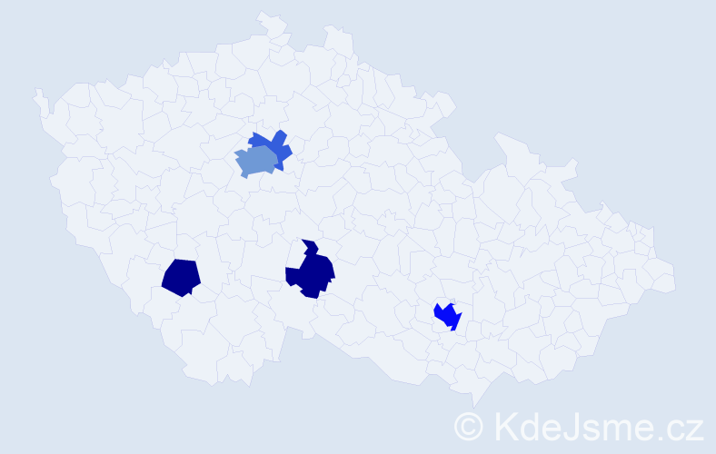 Jméno: 'May', počet výskytů 12 v celé ČR