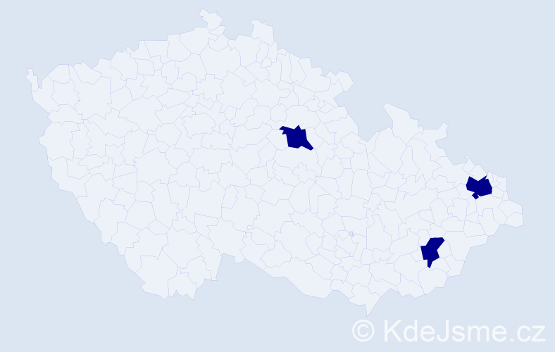 Jméno: 'Ba Le', počet výskytů 3 v celé ČR