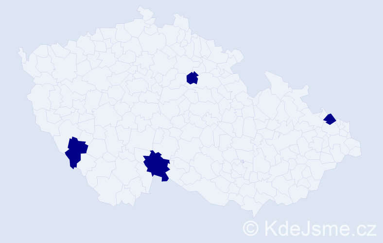 Jméno: 'Bára Marie', počet výskytů 4 v celé ČR