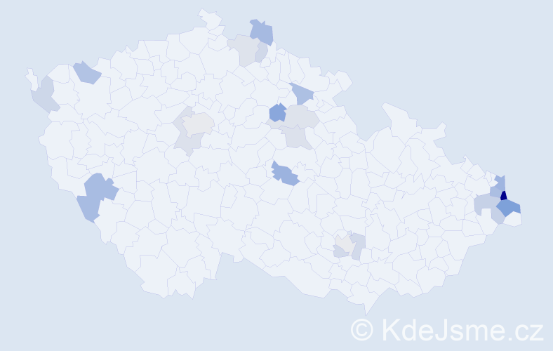 Jméno: 'Jacek', počet výskytů 37 v celé ČR