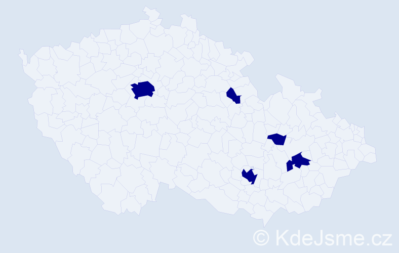 Jméno: 'Daniel George', počet výskytů 5 v celé ČR