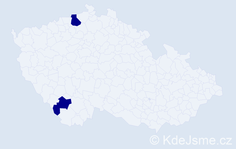 Jméno: 'Mahdalyna', počet výskytů 2 v celé ČR