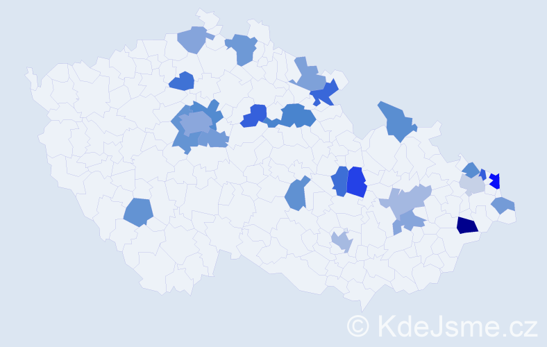 Jméno: 'Natan', počet výskytů 42 v celé ČR