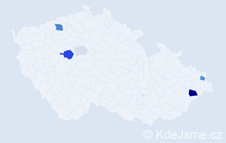 Jméno: 'Kim Anh', počet výskytů 5 v celé ČR