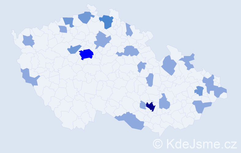 Jméno: 'Kelly', počet výskytů 39 v celé ČR