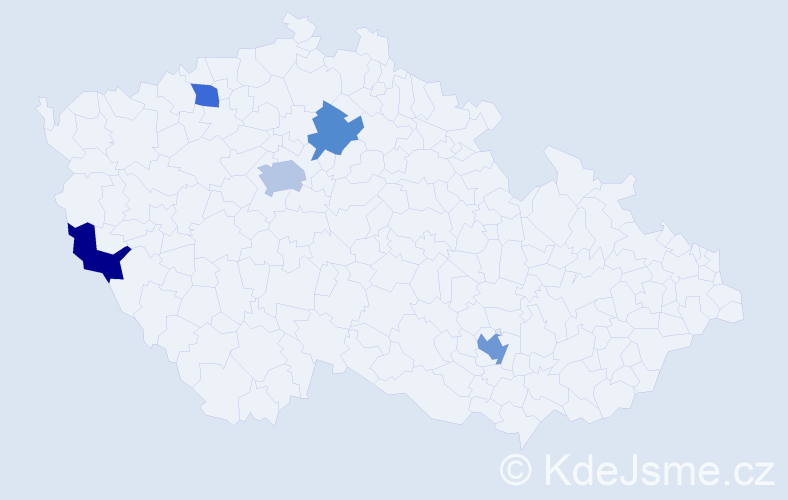 Jméno: 'Mauro', počet výskytů 7 v celé ČR