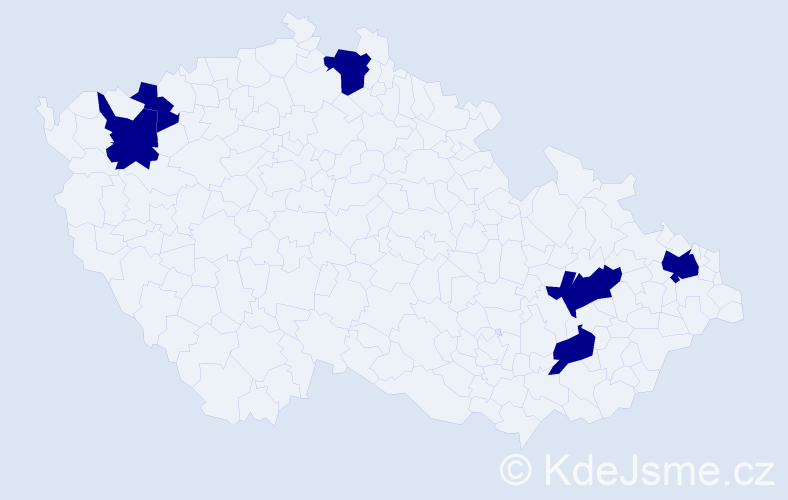 Jméno: 'Maritta', počet výskytů 6 v celé ČR