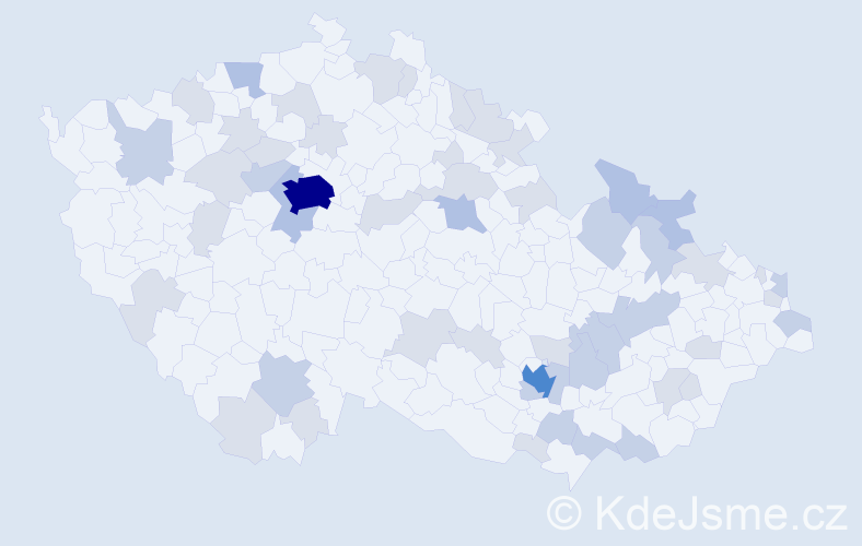 Jméno: 'Anastasia', počet výskytů 106 v celé ČR