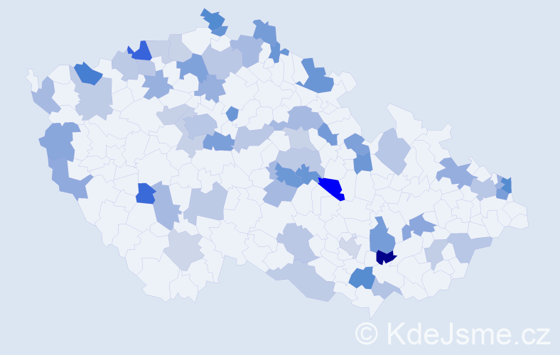 Jméno: 'Želmíra', počet výskytů 89 v celé ČR