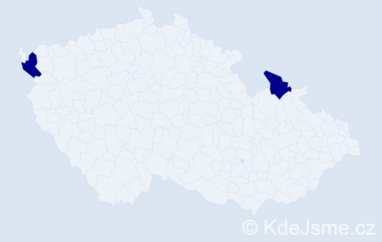 Jméno: 'Margéta', počet výskytů 2 v celé ČR