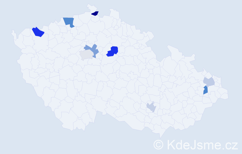 Jméno: 'Tuyet Nhung', počet výskytů 10 v celé ČR