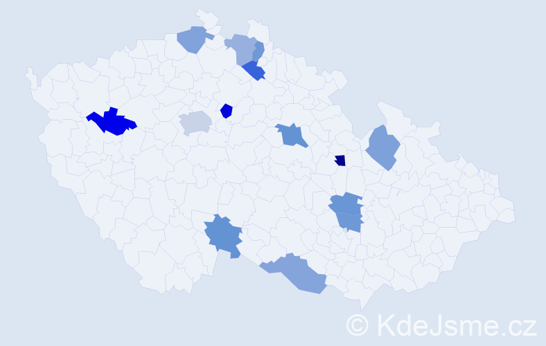 Jméno: 'Celina', počet výskytů 17 v celé ČR