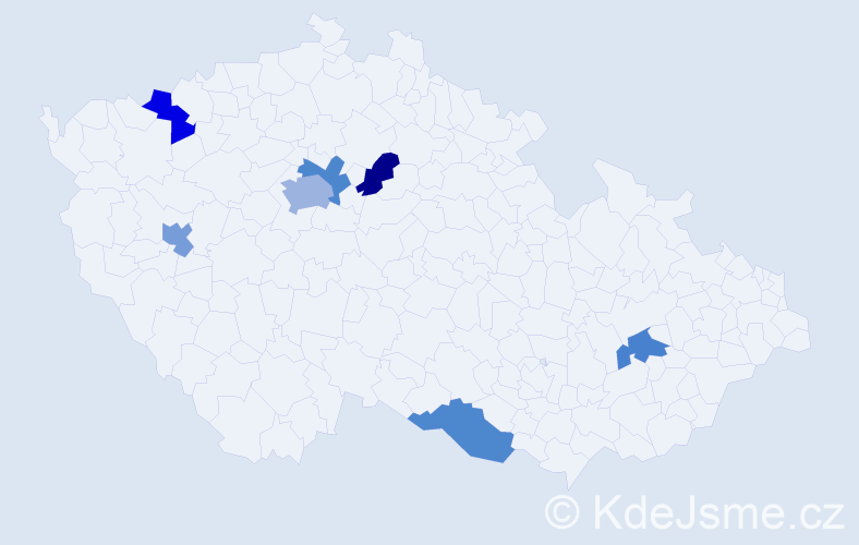 Jméno: 'Semír', počet výskytů 9 v celé ČR