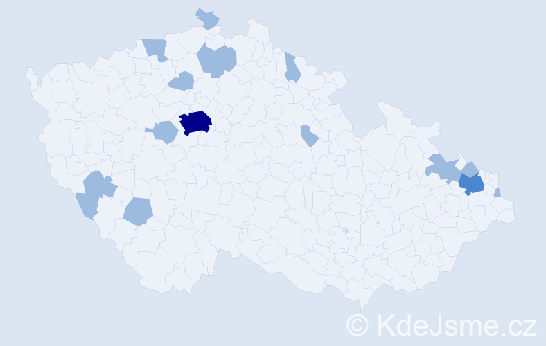 Jméno: 'Vasiĺ', počet výskytů 18 v celé ČR