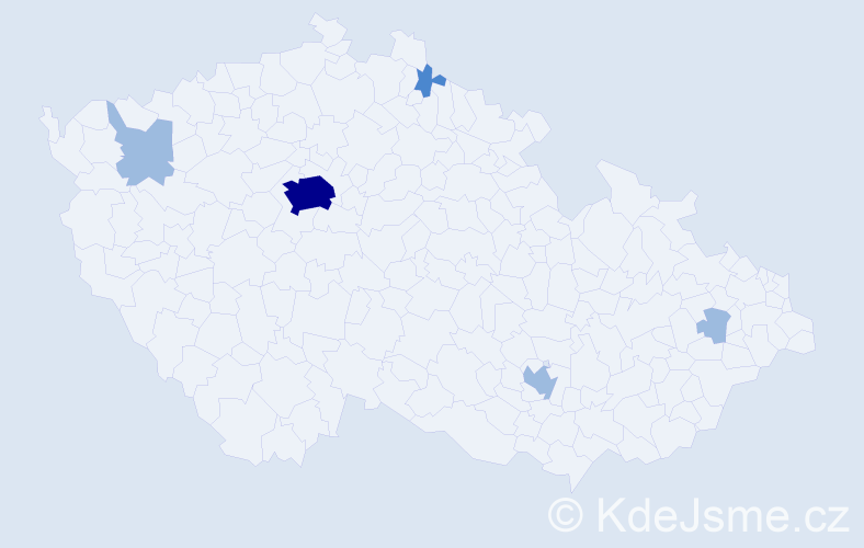 Jméno: 'Hieu', počet výskytů 9 v celé ČR