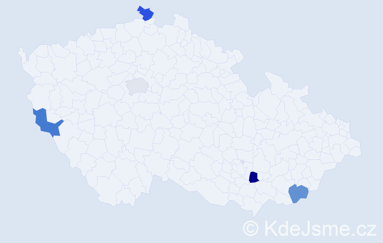 Jméno: 'Jan Prokop', počet výskytů 5 v celé ČR