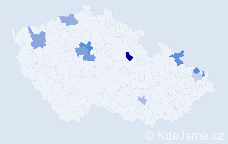 Jméno: 'Meri', počet výskytů 24 v celé ČR